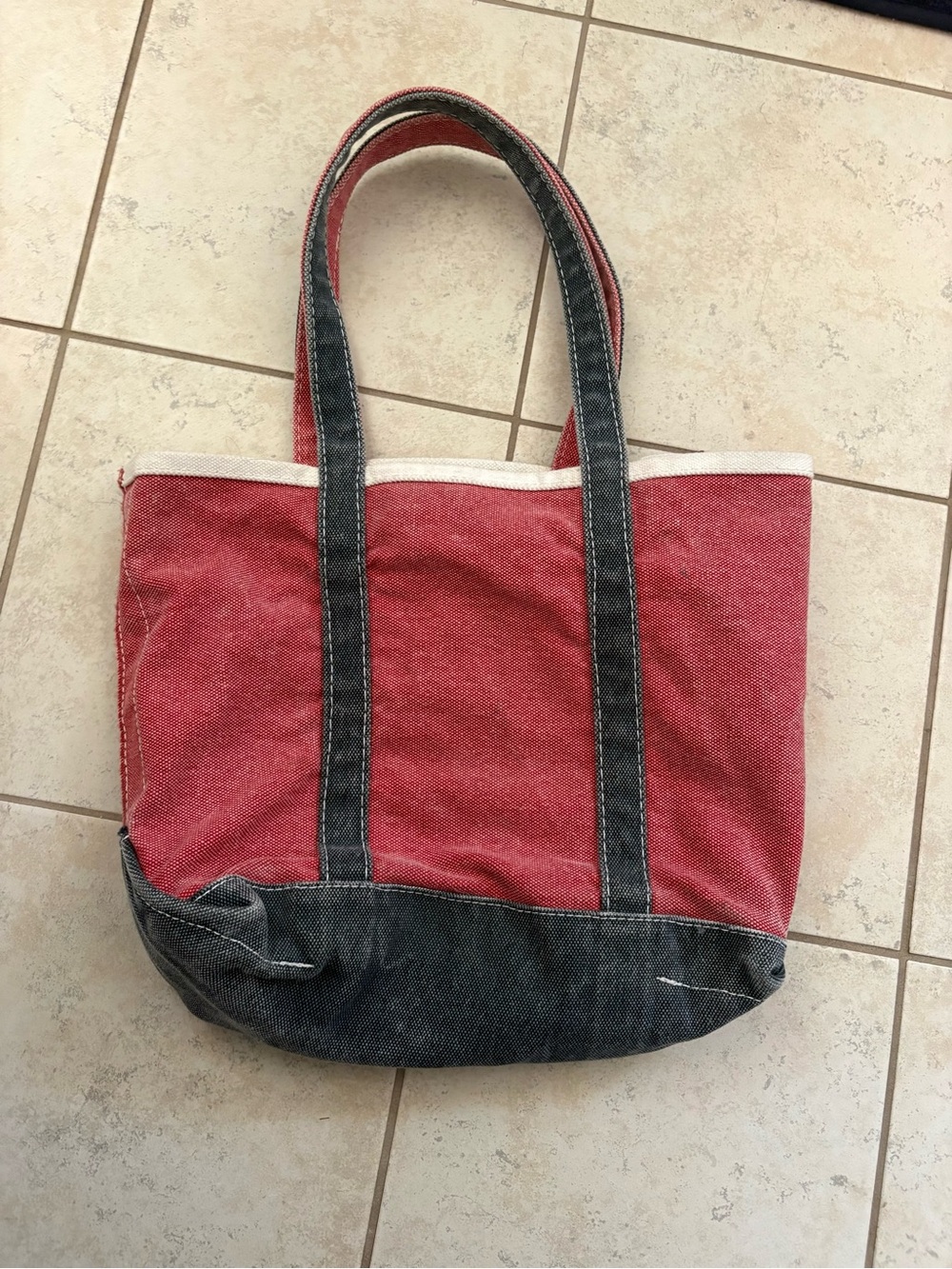 L.L. Bean Boat & Tote Red and Navy Colorway Medium